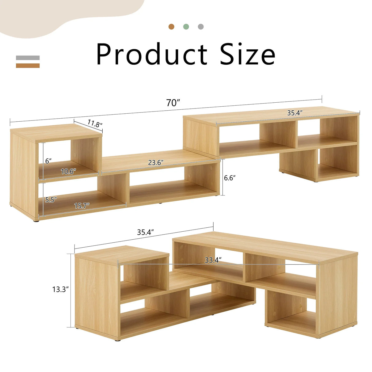 Cube TV Stand With Open Storage And 2 Shelves - Furniture Home Direct