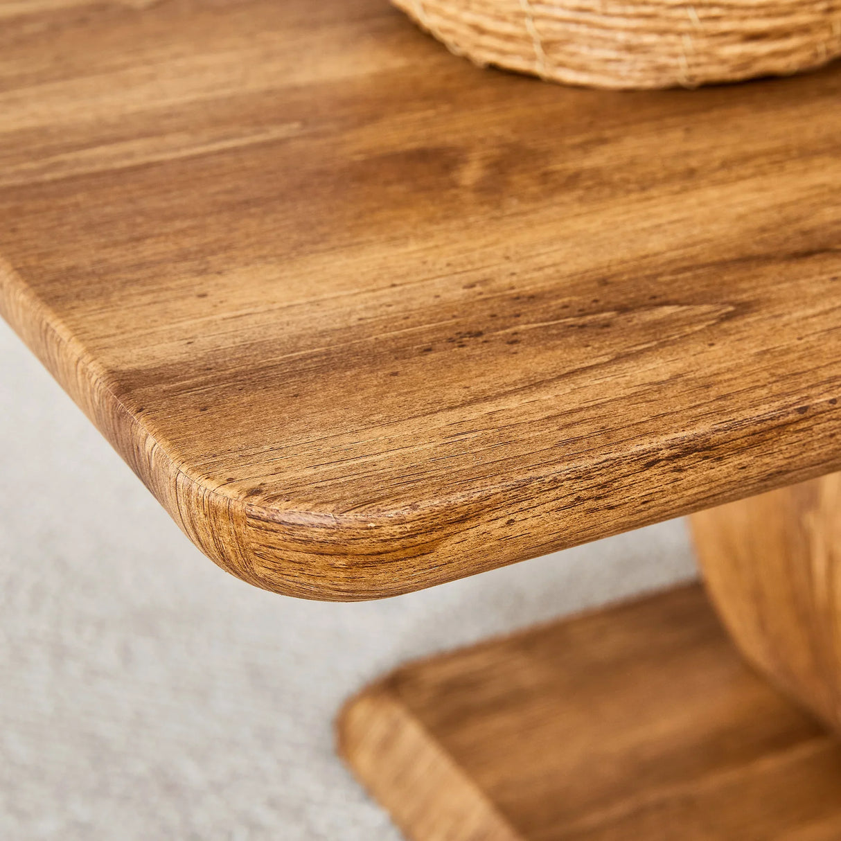 Coffee Table Wood Rectangular With Curved Base Walnut - Furniture Home Direct