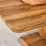 Coffee Table Wood Rectangular With Curved Base Walnut - Furniture Home Direct