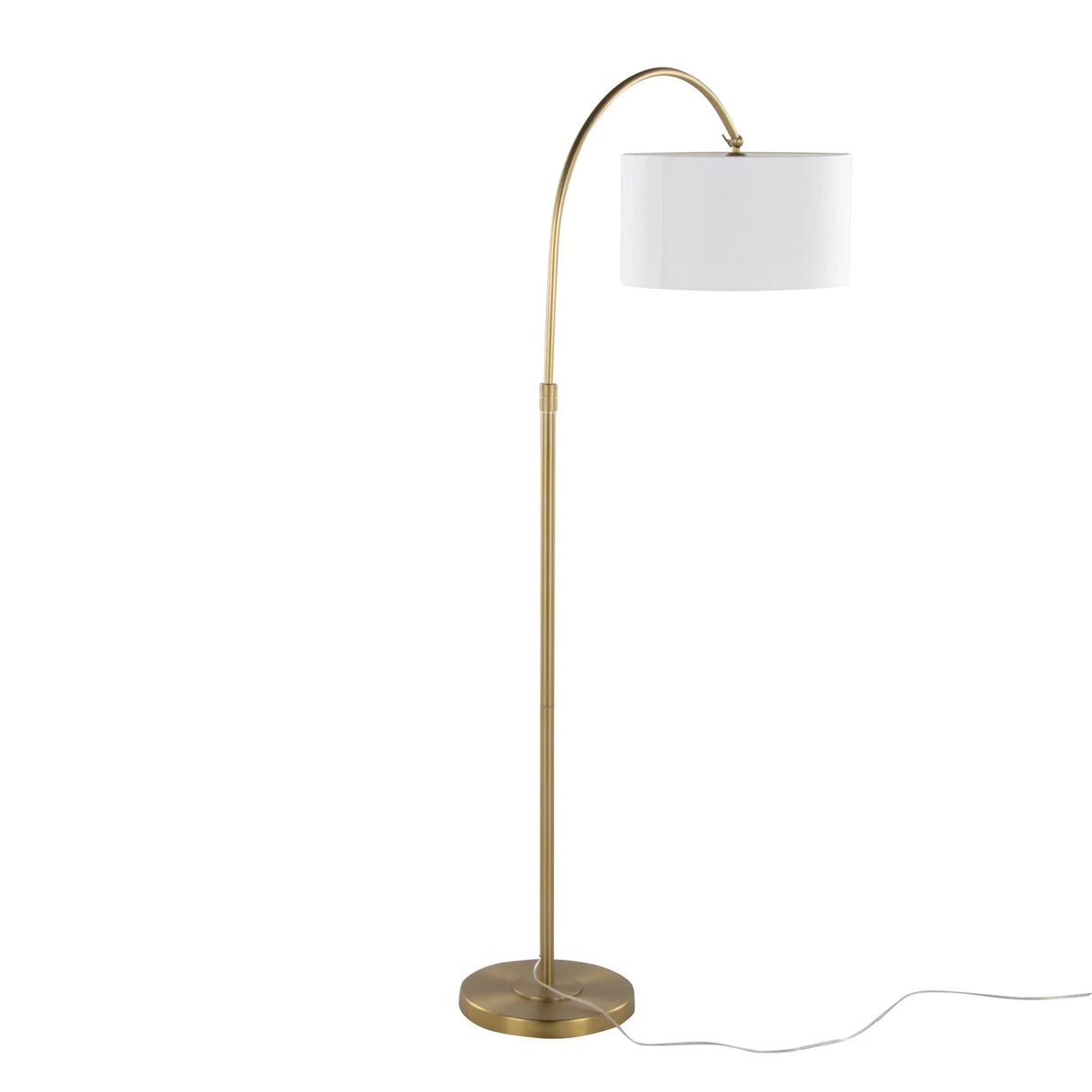 Salon Reader Contemporary Floor Lamp - Gold / White - Furniture Home Direct