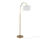 Salon Reader Contemporary Floor Lamp - Gold / White - Furniture Home Direct