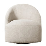 Upholstered 360 Degree Swivel Chair - Cream - Furniture Home Direct