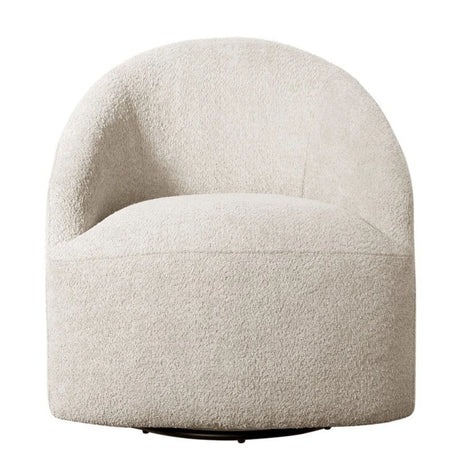 Upholstered 360 Degree Swivel Chair - Cream - Furniture Home Direct