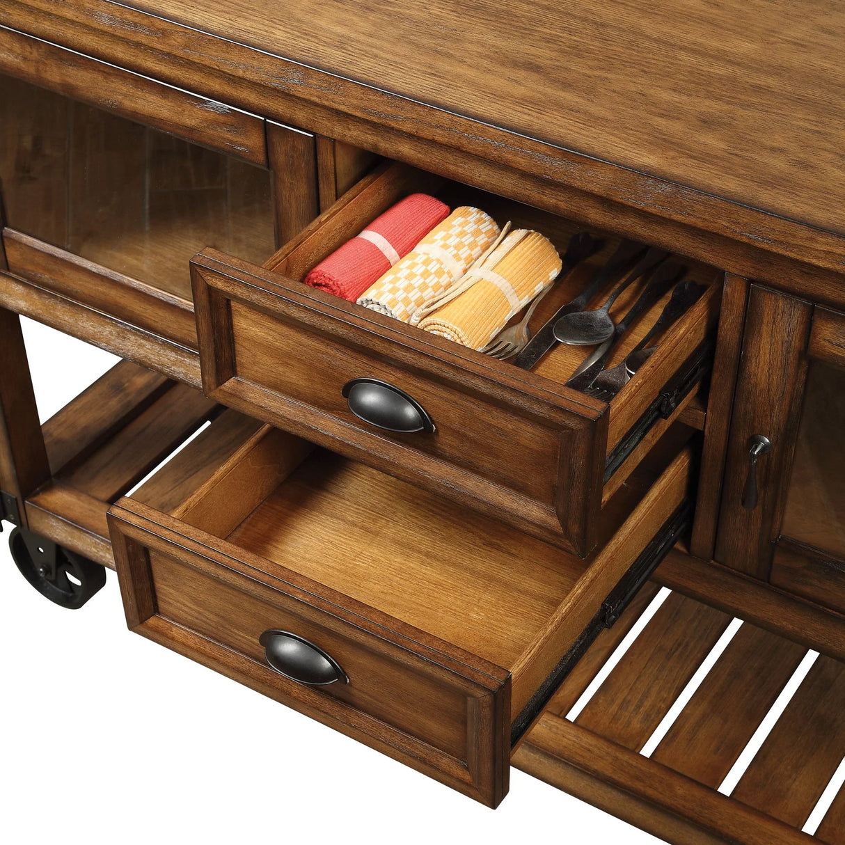 Kadri - Kitchen Cart - Distressed Chestnut - Furniture Home Direct