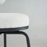 Counter Height Bar Stool Swivel Fabric Upholstery White - Furniture Home Direct