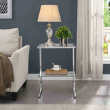 2 Tier Acrylic Glass End Table For Living Room - Furniture Home Direct