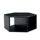 Hexagonal Coffee Table With Characteristic Pattern Stickers And Multi-Hole Design For Extra Storage - Furniture Home Direct