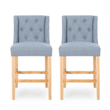 Vienna - Contemporary Fabric Tufted & Wingback Counter Stools (Set of 2)