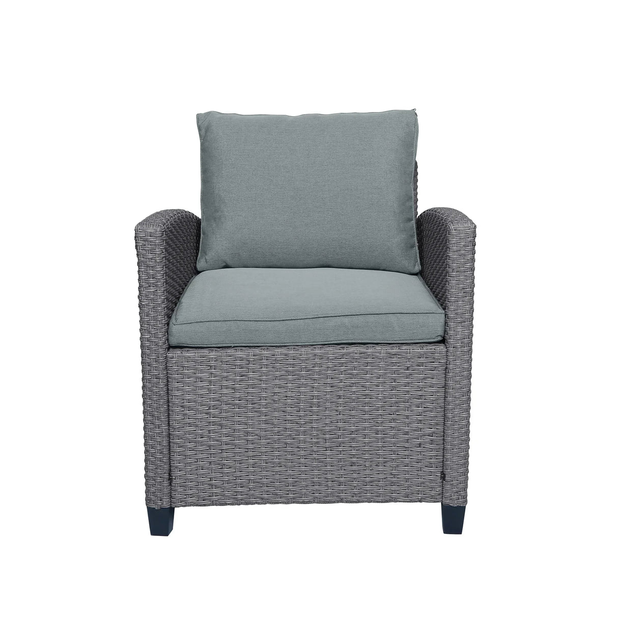 6-Piece Outdoor Wicker Set - Gray - Furniture Home Direct