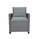 6-Piece Outdoor Wicker Set - Gray - Furniture Home Direct