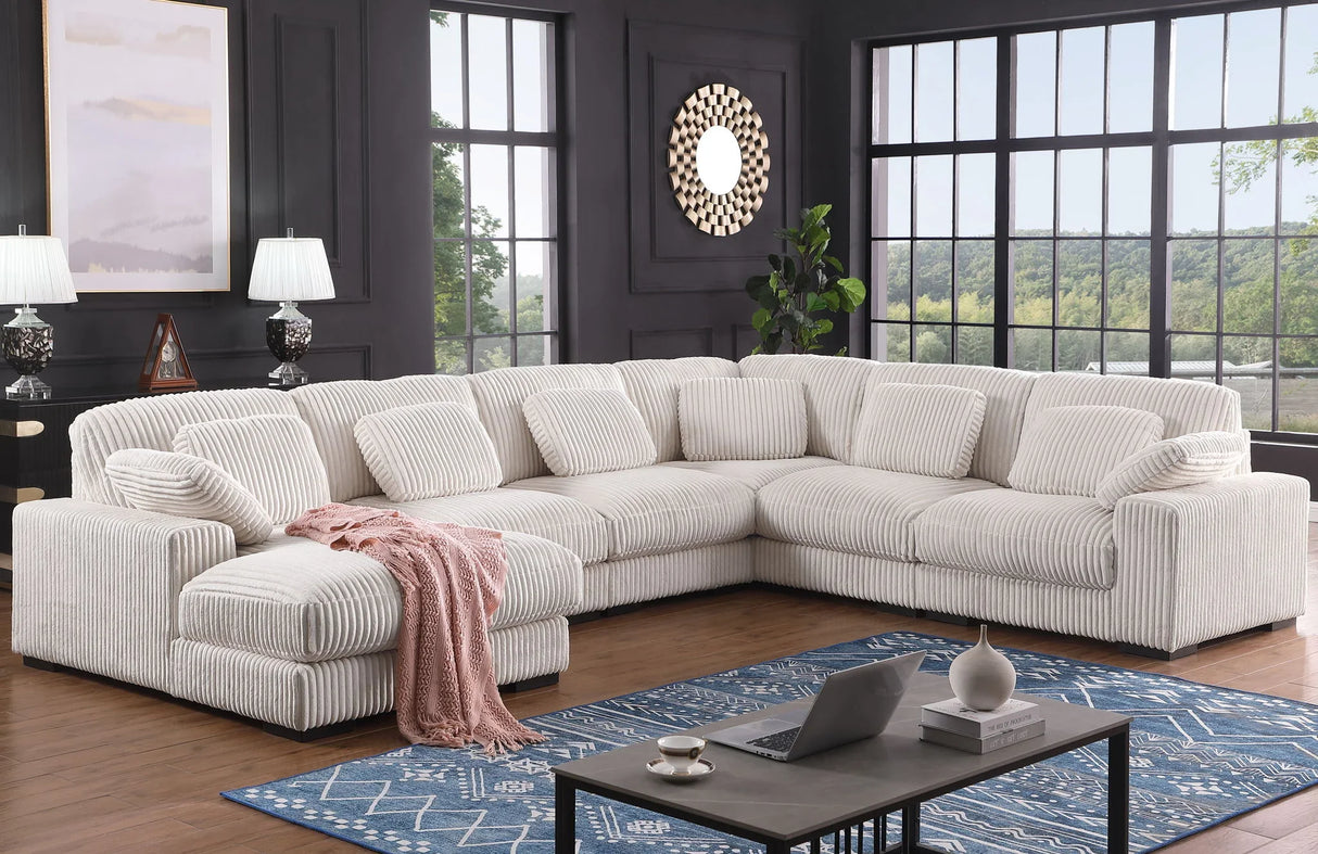 Nadine - Corduroy Modular Corner Sectional Sofa With Left Facing Chaise - Furniture Home Direct