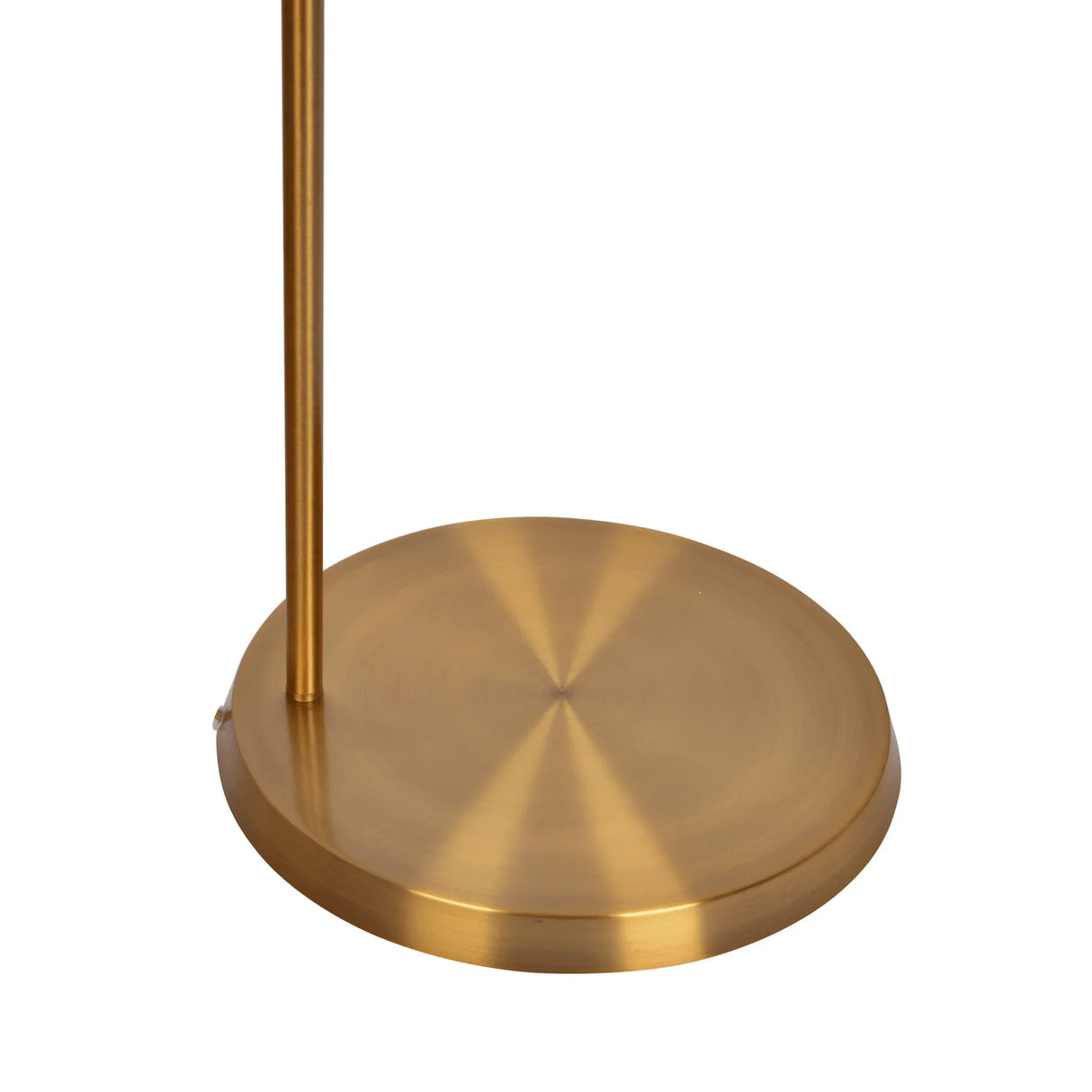 Zenith - Offset Base Floor Lamp With Drumshaped Linen Shade - Gold / White - Furniture Home Direct