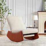 Modern Rocking Chair Recliner, Comfy Rocker Nursery Chair With Footrest, Accent Reading Chair, Upholstered Lounge Chair For Relaxing, Resting, Soft Padded Rocker For Indoor Living Room Bedroom - Furniture Home Direct