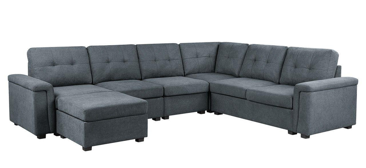Isla - Fabric Sectional Sofa With Ottoman - Furniture Home Direct