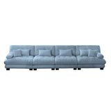 4-Seater Modular Chenille Sofa - Blue - Furniture Home Direct