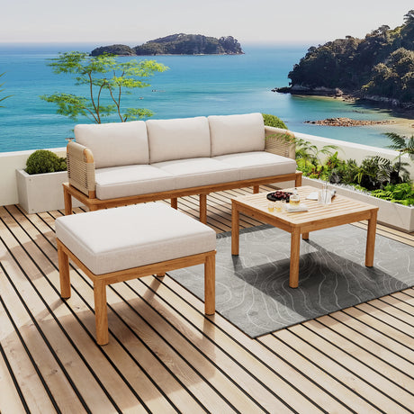 3-piece Outdoor Acacia Patio Set - Furniture Home Direct