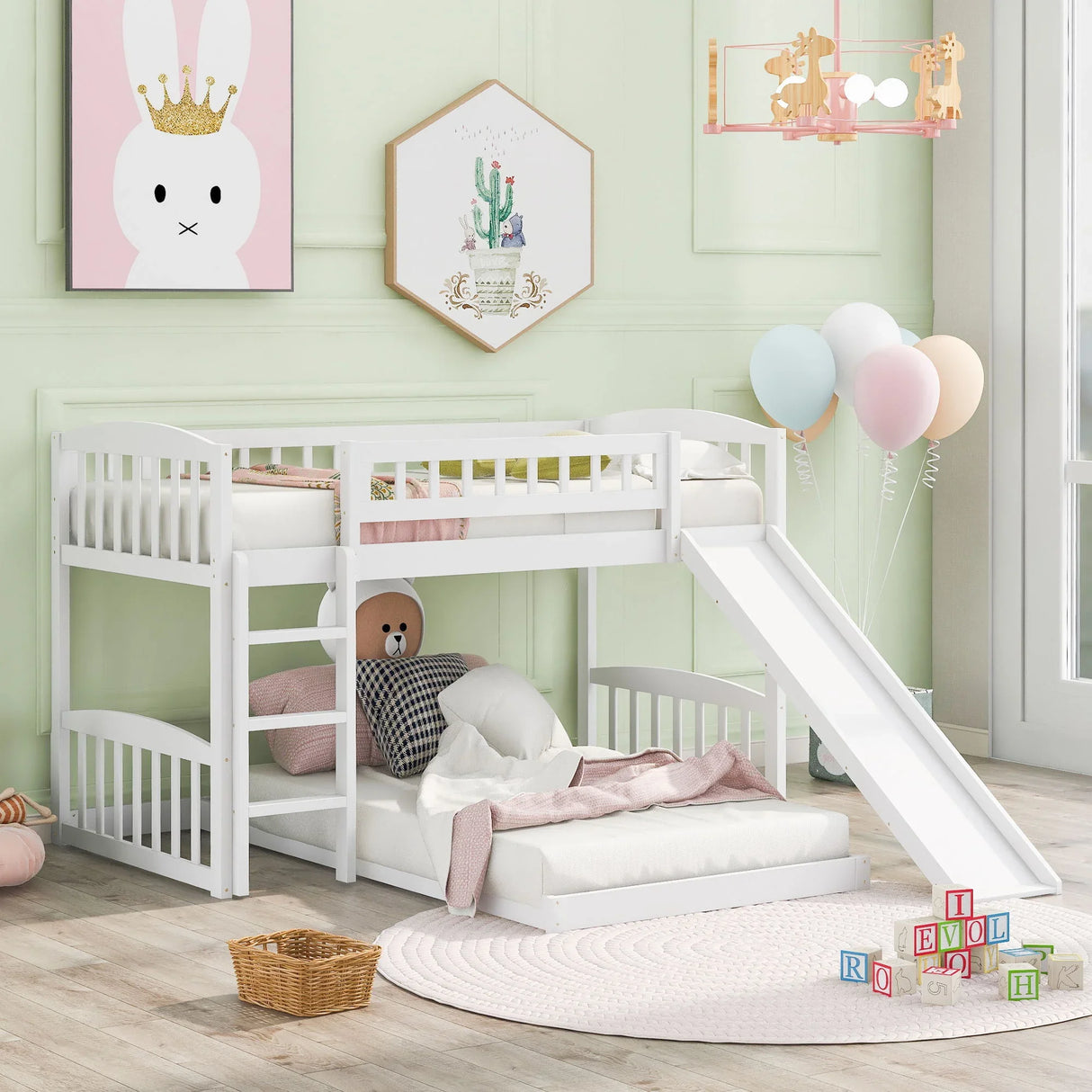 Functional Bunk Bed With Convertible Ladder And Slide - Furniture Home Direct