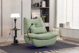 270 Swivel Glider Recliner Chair, Power Recliner Rocking Chair, USB Port Charge For Nursery Chair With Atmosphere Lamp For Living Room Bedroom Apartment - Furniture Home Direct