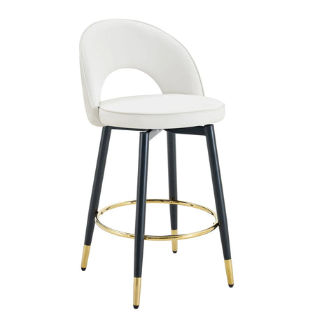 Upholstered Rotatable Bar Chair With Metal Legs For Dining Room - Furniture Home Direct