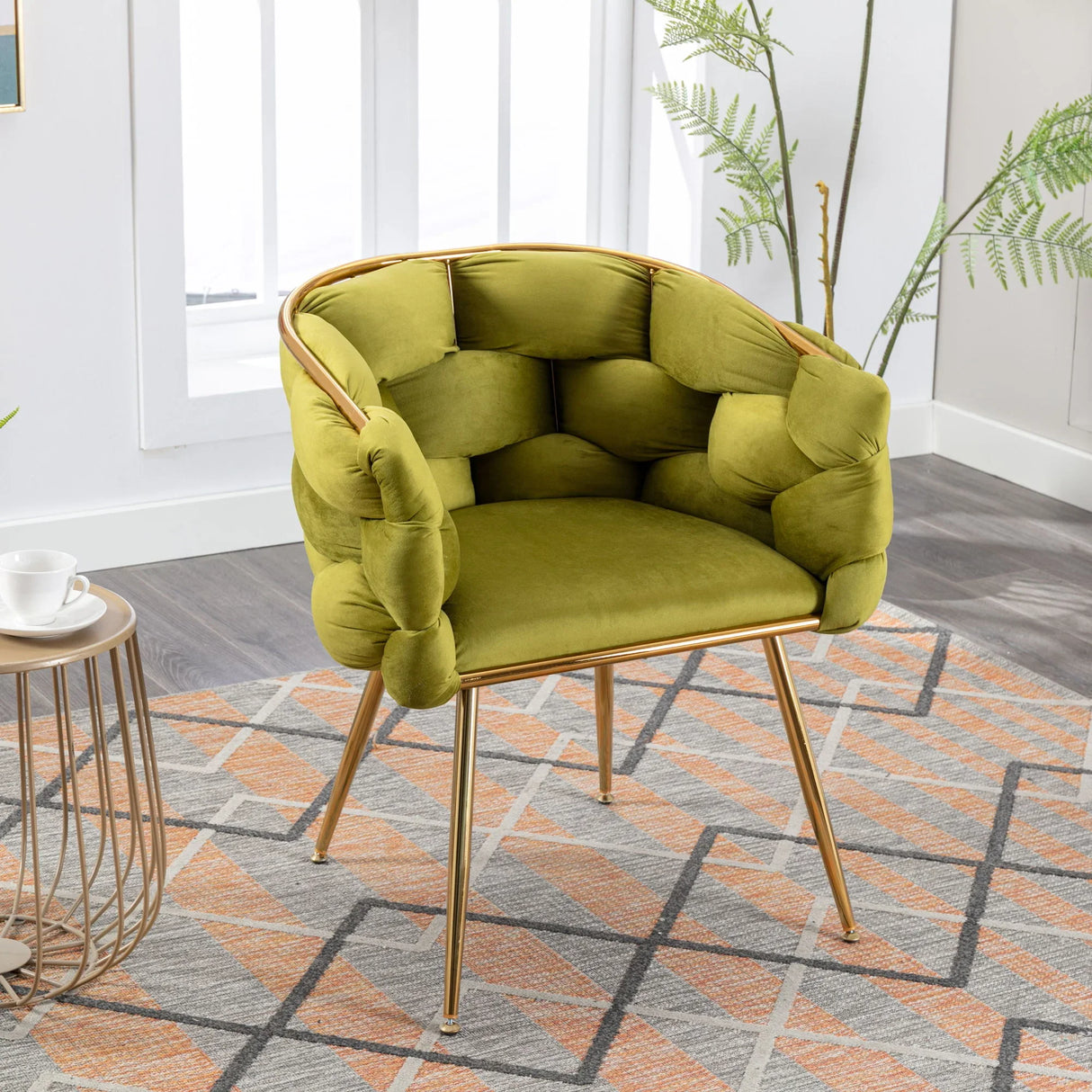 Luxury Modern Simple Leisure Velvet Single Sofa Chair Bedroom Lazy Person Household Dresser Stool Manicure Table Back Chair - Furniture Home Direct