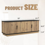 Grain 4 Door TV Cabinet, An Ideal Choice For TV And Item Storage In Modern Homes, A Perfect Blend Of Nordic And Modern Minimalist Styles - Black - Furniture Home Direct