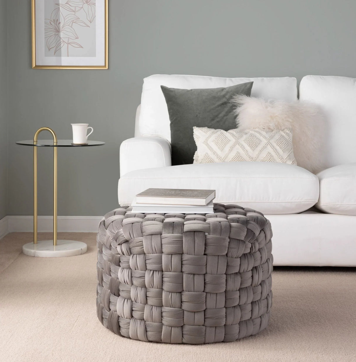 Braided - Versatile Round Ottoman - Furniture Home Direct
