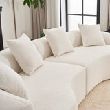 Modern Sectional Sofa with Chenille fabric and 4 pillows - White - Furniture Home Direct