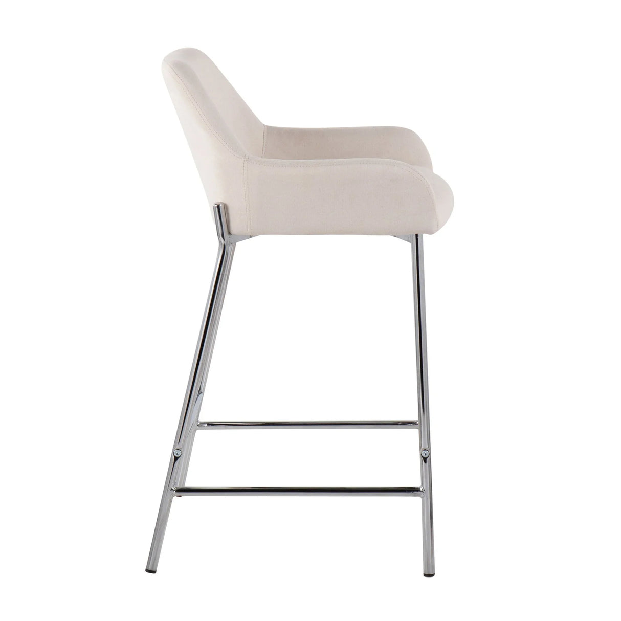 Daniella - Contemporary Fixed Height Counter Stool With Metal Legs (Set of 2) - Furniture Home Direct