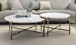Zaidee - Marble Top Nickel Nesting Table Set - White - Furniture Home Direct