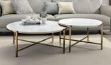 Zaidee - Marble Top Nickel Nesting Table Set - White - Furniture Home Direct
