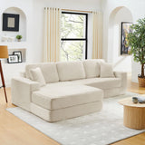 Modern Minimalist L Shape Modular Sectional Sofa, Corduroy Couch - Furniture Home Direct