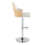 Stella - Contemporary Adjustable Barstool Stool With Swivel & Rounded T Footrest (Set of 2) - Furniture Home Direct