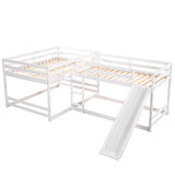L-Shaped Bunk Bed With Slide And Short Ladder - Furniture Home Direct