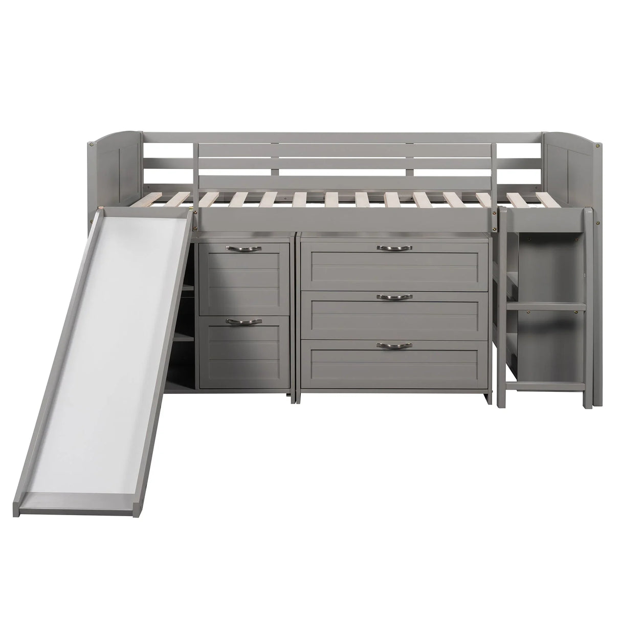 Loft Low Bed With Cabinets, Shelves And Slide - Furniture Home Direct