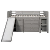 Loft Low Bed With Cabinets, Shelves And Slide - Furniture Home Direct