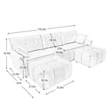 Sofa Set With Ottoman And Pillows, Textured, High Resilience Cushions - Furniture Home Direct