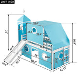 Loft Bed With Slide Tent And Tower Fun Playhouse Design - Furniture Home Direct