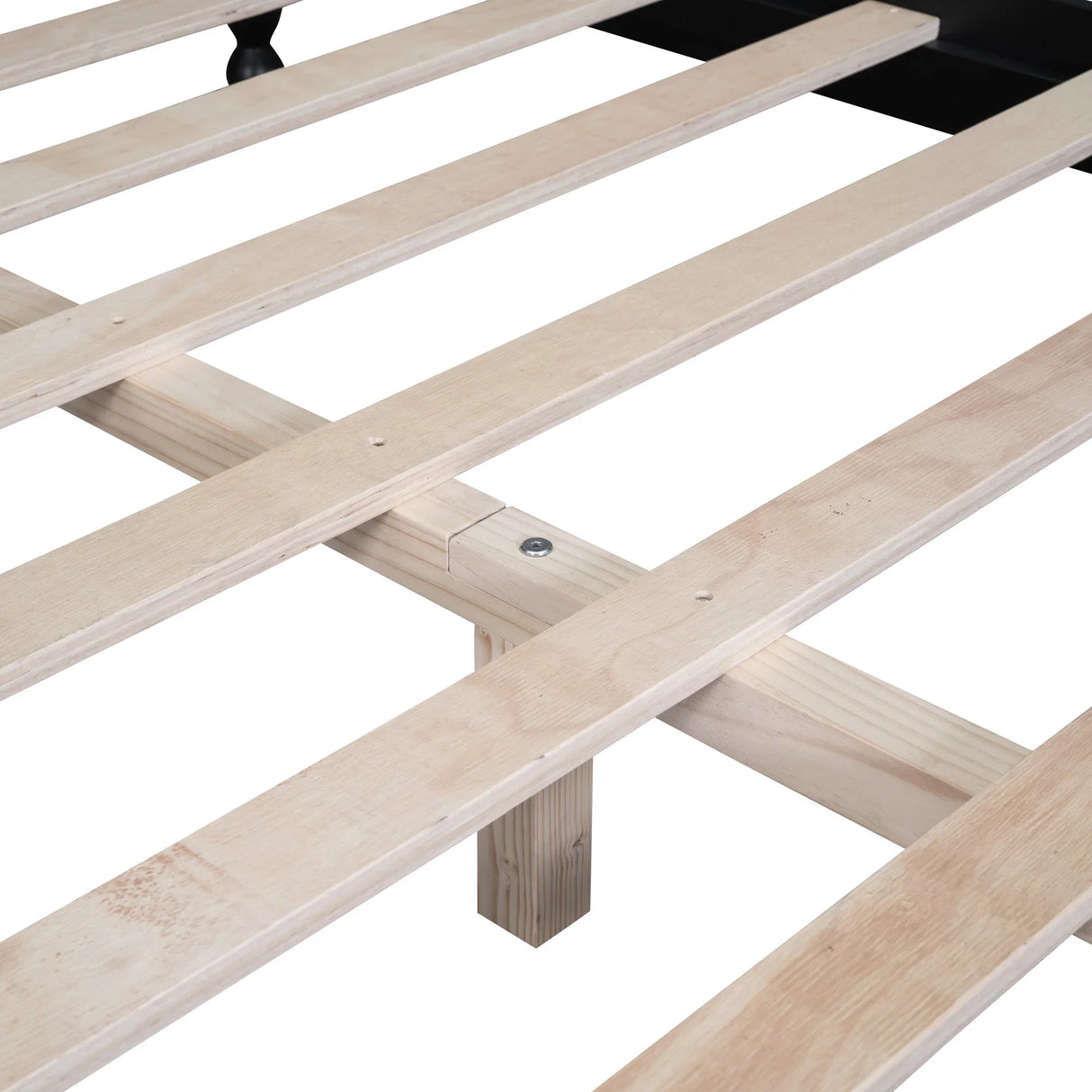 Platform Bed Full Size Wood Frame With Slat Support Black - Furniture Home Direct