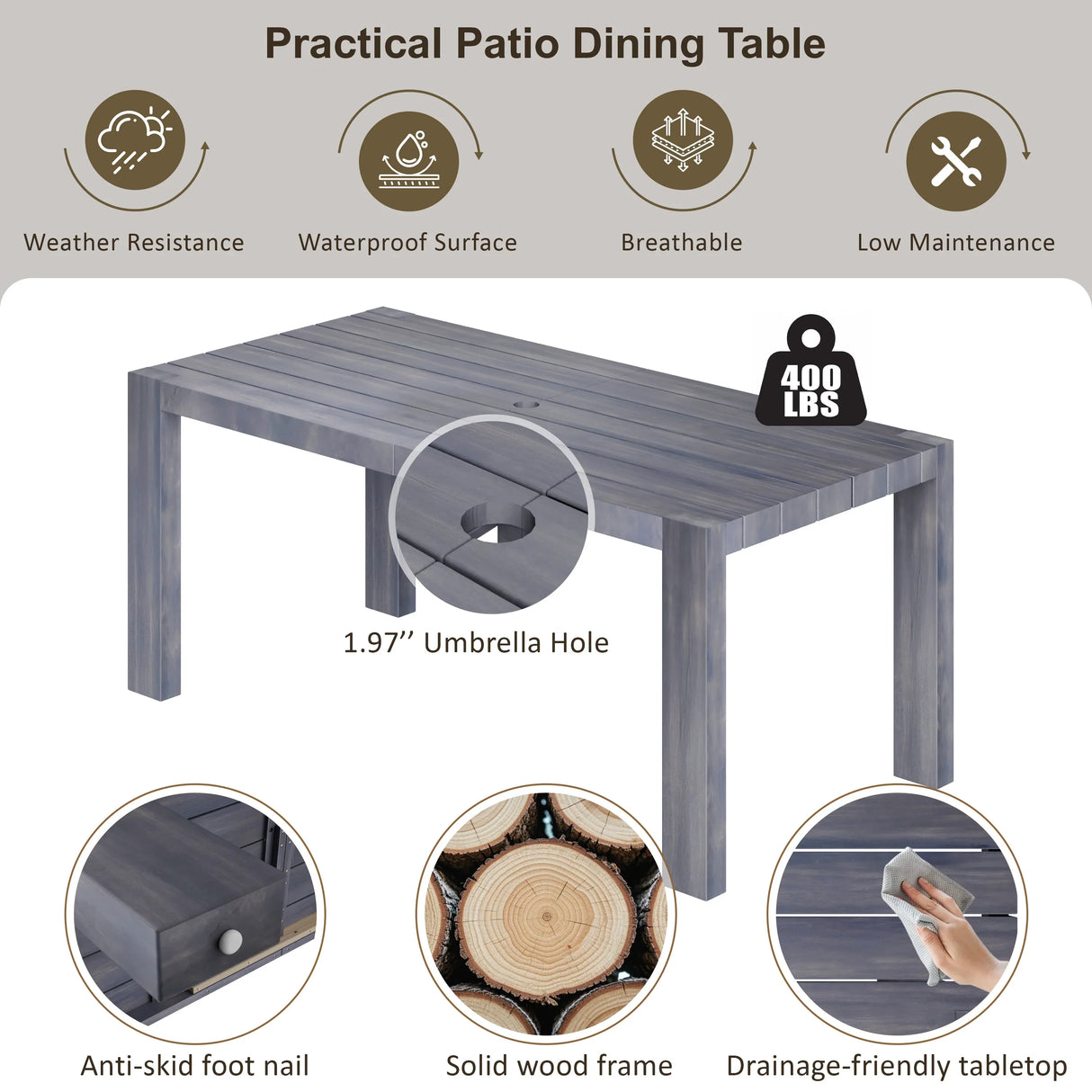 7 Piece Patio Dining Table Set - Furniture Home Direct