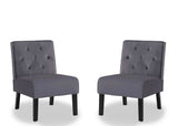 Reese - Living Room Armless Button Tufted Pattern Accent Chair (Set of 2) - Furniture Home Direct