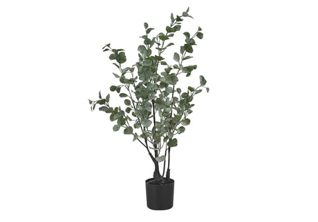 35" Tall, Artificial Plant, Eucalyptus Tree, Indoor, Faux, Fake, Floor, Greenery, Potted, Decorative - Green / Black - Furniture Home Direct