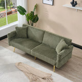Luxury Corduroy Foldable Double Sofa Bed With Folding Armrests - Furniture Home Direct