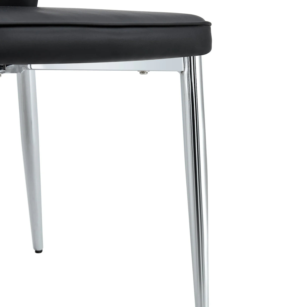 Dining Chairs with PU Upholstery and Metal Legs Black - Furniture Home Direct