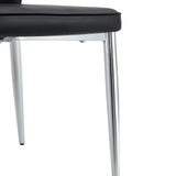 Dining Chairs with PU Upholstery and Metal Legs Black - Furniture Home Direct