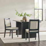 Modern Solid Wood Dining Chair With Rattan Inset Back (Set of 2) - Furniture Home Direct
