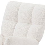Comfy Upholstered Lounge Chair Rocking Chair With High Backrest, For Nursing Baby, Reading, Napping - Off White - Furniture Home Direct