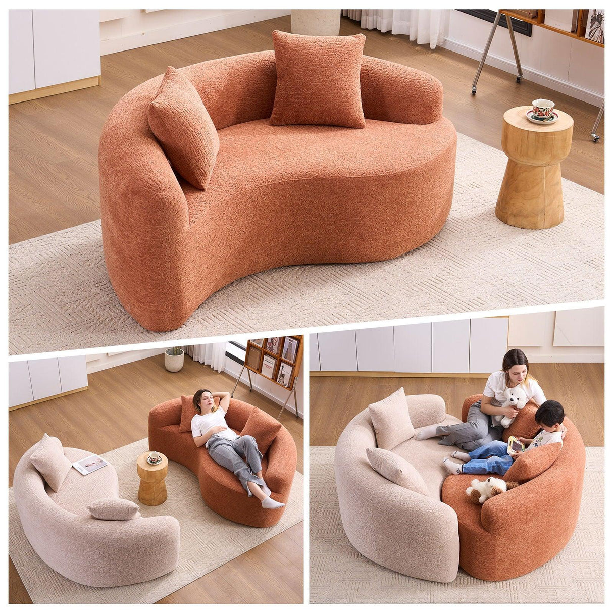 Tai Chi - Curved Dual Depth Loveseat - Furniture Home Direct