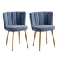 Modern Dining Chair (Set of 2) With Iron Tube Wood Color Legs, Shorthair Cushions And Comfortable Backrest, Suitable For Dining Room, Living Room, Cafe, Simple Structure - Furniture Home Direct