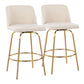 Toriano - Contemporary, Fixed Height Counter Stool With Swivel With Round Footrest (Set of 2) - Furniture Home Direct