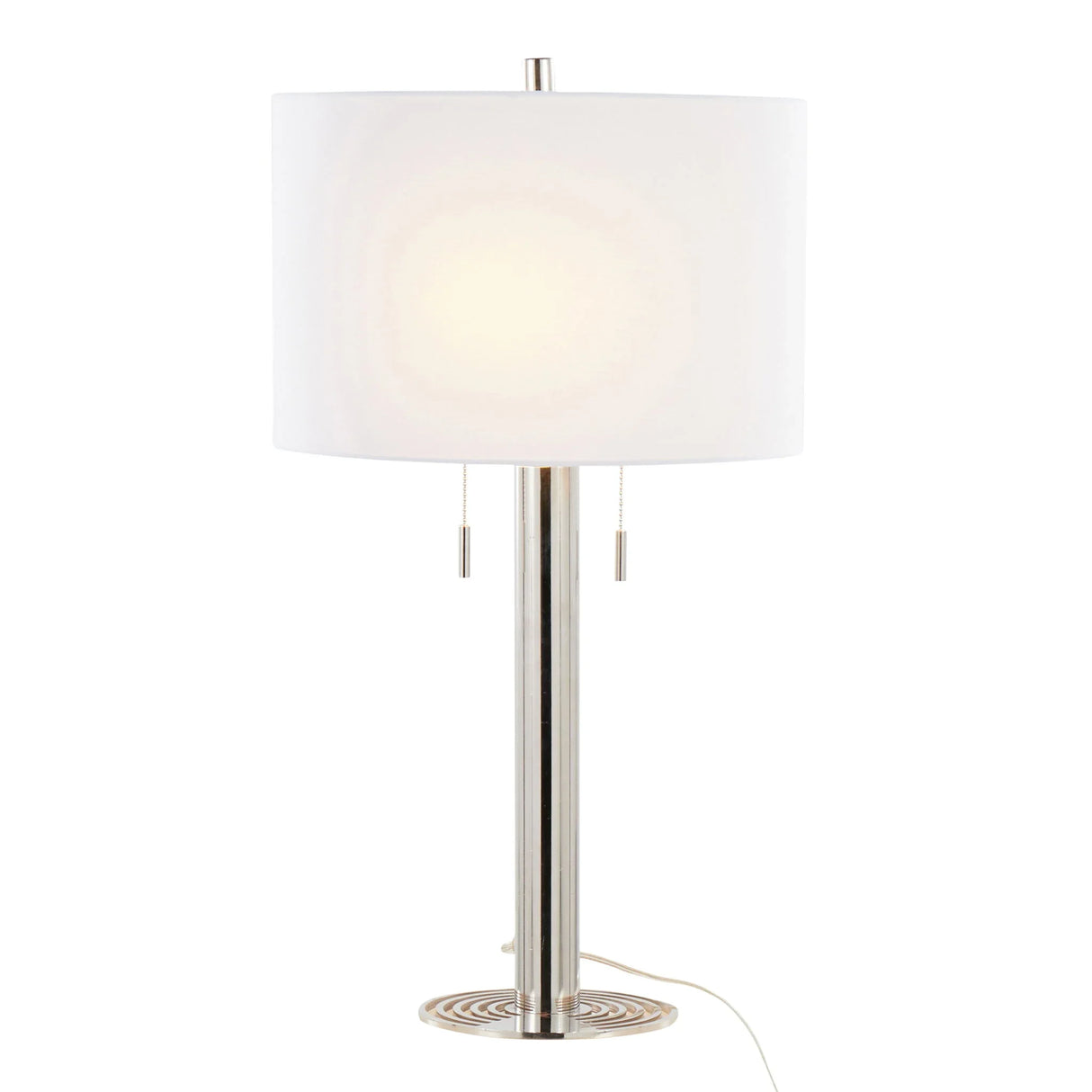Master - 29" Contemporary Table Lamp (Set of 2) - Polished Nickel / White - Furniture Home Direct